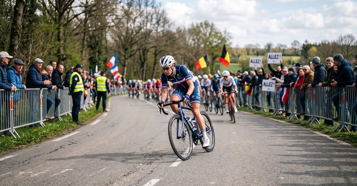 Peloton de cyclistes en plein effort lors du championnat du monde cyclisme sur route