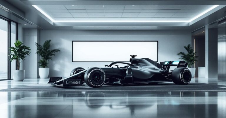 Monoplace Mercedes AMG Petronas en action sur un circuit de Formule 1 lors d'un Grand Prix