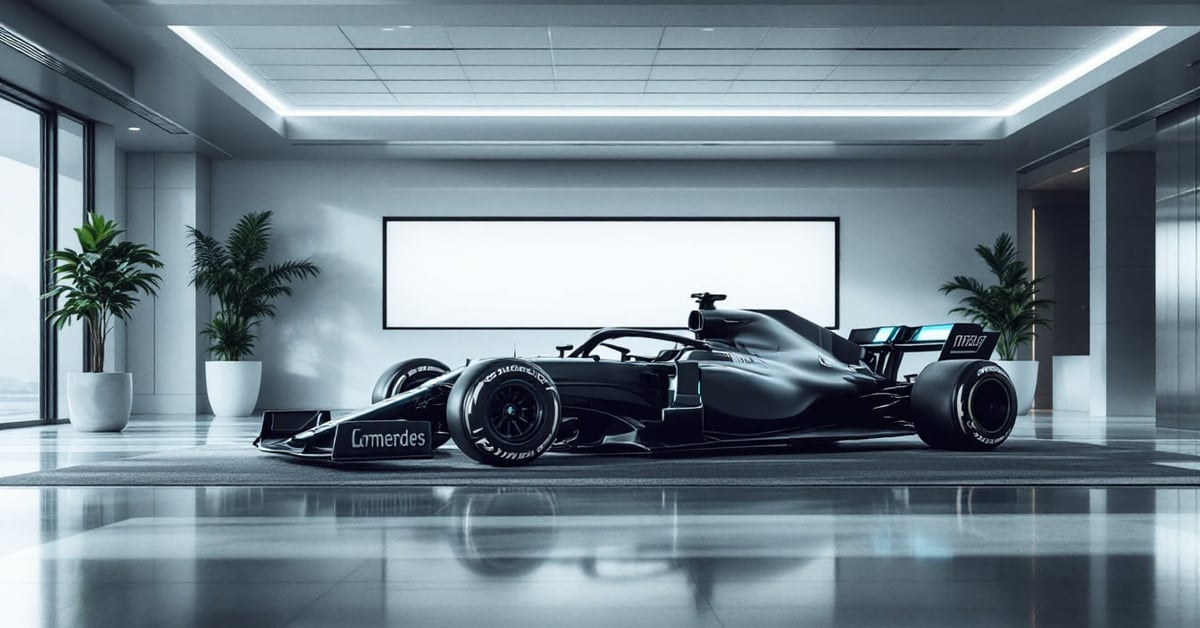 Monoplace Mercedes AMG Petronas en action sur un circuit de Formule 1 lors d'un Grand Prix